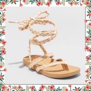 Universal Thread beige/Ria lace up sandals size 9